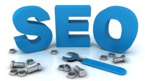 Texte SEO avec une clé à molette et des boulons